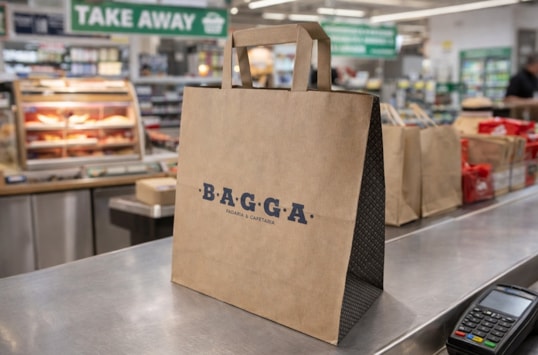 Sacos de papel com asa Plana